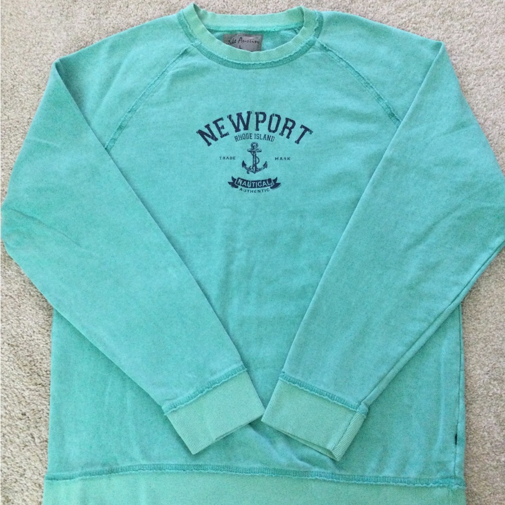 Jake Austin Newport Rhode Island sweatshirt, mint teal green, size L